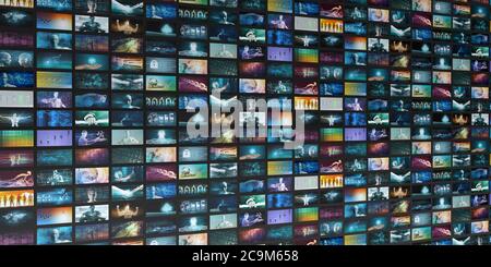 Content Marketing on a Video Wall as Digital Concept Stock Photo