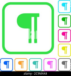 Text paragraph vivid colored flat icons in curved borders on white background Stock Vector