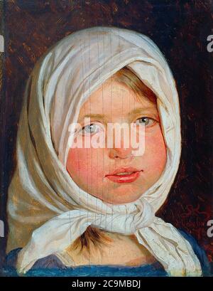 Kroyer Peder Severin - Little Girl from Hornbaek - Danish School - 19th and Early 20th Century Stock Photo