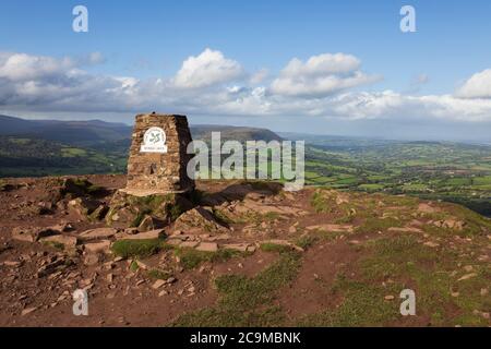 View from the summit of Skirrid Fawr (Ysgyryd Fawr), Abergavenny, Brecon Beacons National Park, Monmouthshire, Wales, United Kingdom, Europe Stock Photo