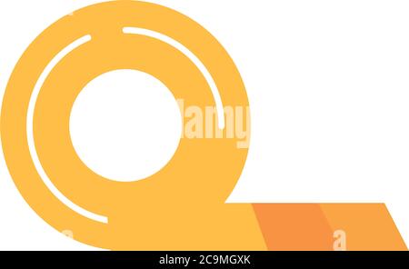 school education supply adhesive tape stationery flat style icon vector illustration Stock Vector