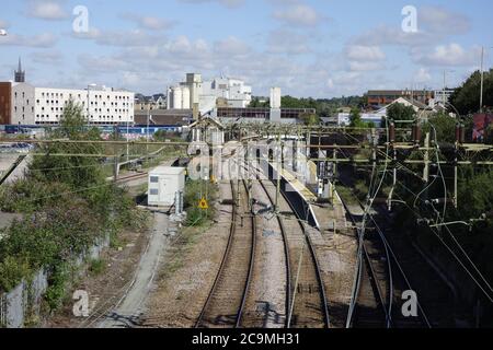 bishops stortford railway station,  quaint market town hertfordshire england uk great britain Stock Photo