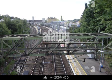 bishops stortford railway station,  quaint market town hertfordshire england uk great britain Stock Photo