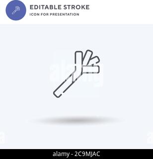 Leek icon vector, filled flat sign, solid pictogram isolated on white, logo illustration. Leek icon for presentation. Stock Vector