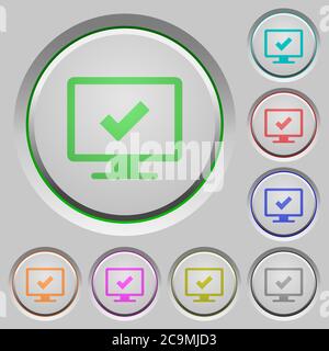 Accept display settings color icons on sunk push buttons Stock Vector