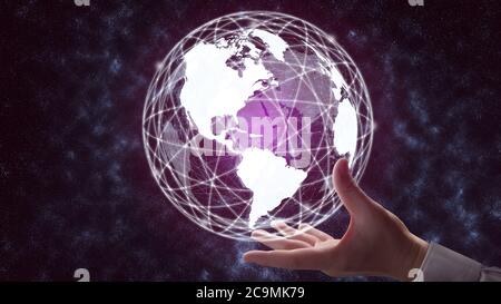 The modern creative telecommunication and internet network connect in smart city Stock Photo