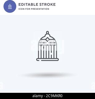 Birdcage icon vector, filled flat sign, solid pictogram isolated on white, logo illustration. Birdcage icon for presentation. Stock Vector