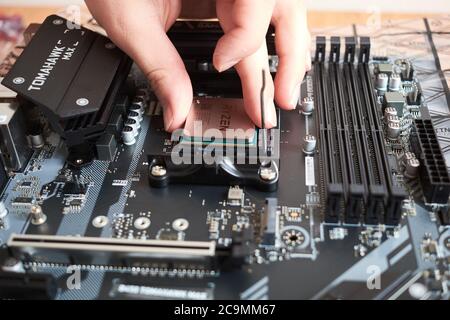 Building new gaming PC at home Stock Photo