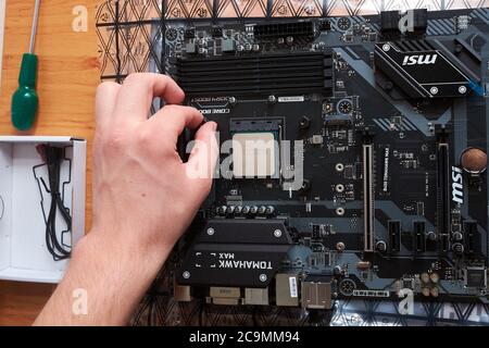 Building new gaming PC at home Stock Photo