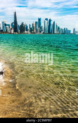 DOHA, QATAR - FEB 25, 2020: Downtown waterfront of Doha, Qatar Stock Photo