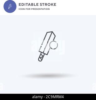 Cricket icon vector, filled flat sign, solid pictogram isolated on white, logo illustration. Cricket icon for presentation. Stock Vector
