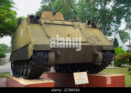 DA NANG, VIETNAM - JANUARY 06, 2016: American tracked M113 armored personnel carrier Stock Photo