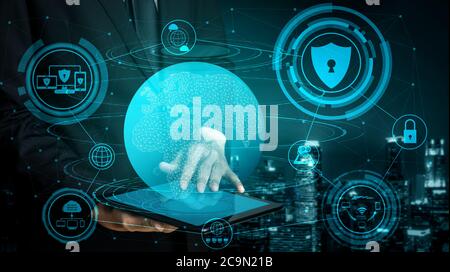 Cyber Security and Digital Data Protection Concept Stock Photo