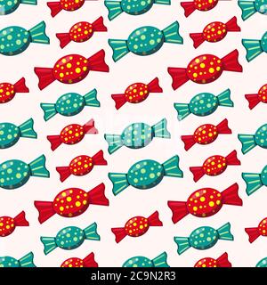 candies seamless pattern vector illustration background Stock Vector