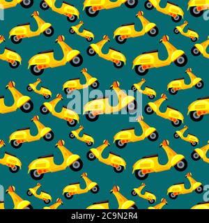 scooter seamless pattern vector illustration background Stock Vector