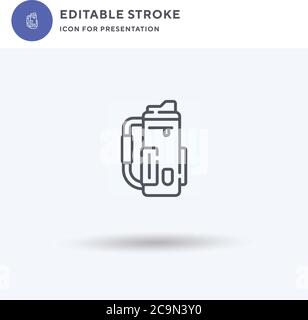 Golf Bag icon vector, filled flat sign, solid pictogram isolated on white, logo illustration. Golf Bag icon for presentation. Stock Vector
