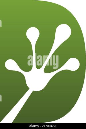 Letter D logo design frog footprints concept icon illustration Stock Vector