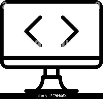 Operating system programming icon, outline style Stock Vector