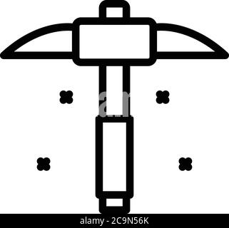 Hand pick axe icon, outline style Stock Vector