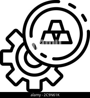 Metallurgy bar wheel icon, outline style Stock Vector