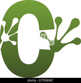 Letter C logo design frog footprints concept icon illustration Stock Vector