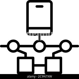 Smartphone remote access icon, outline style Stock Vector