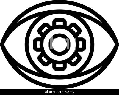 Eye scan remote access icon, outline style Stock Vector