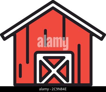 farm line and fill style icon set design, agronomy lifestyle ...