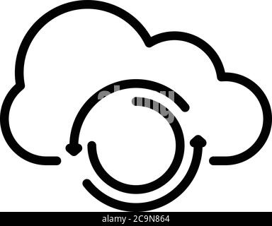Cloud data remote access icon, outline style Stock Vector