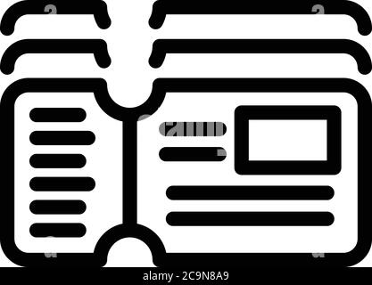 Delivery online ticket icon, outline style Stock Vector
