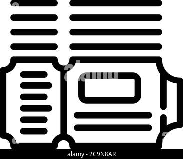 Bus ticket pack icon, outline style Stock Vector