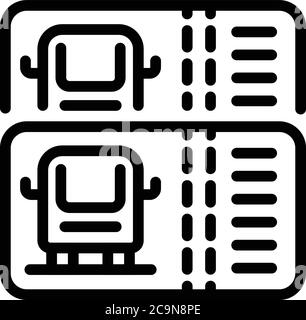 Cashless bus ticket icon, outline style Stock Vector