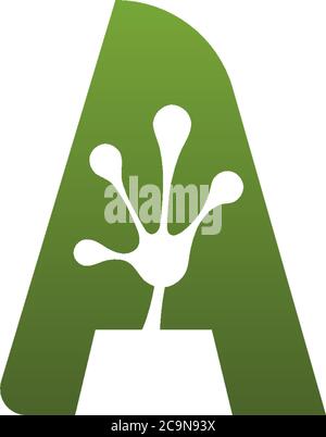 Letter  logo design frog footprints concept icon illustration Stock Vector