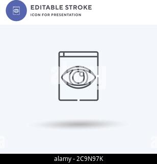 Page Views icon vector, filled flat sign, solid pictogram isolated on white, logo illustration. Page Views icon for presentation. Stock Vector