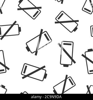 Battery charge icon in flat style. Power level vector illustration on white isolated background. Lithium accumulator seamless pattern business concept Stock Vector