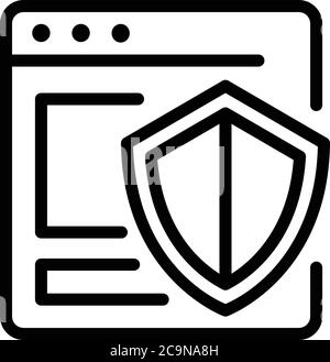Secured operating system icon, outline style Stock Vector