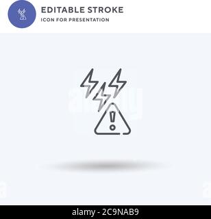 Weather Alert icon vector, filled flat sign, solid pictogram isolated on white, logo illustration. Weather Alert icon for presentation. Stock Vector