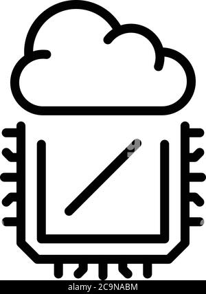 Operating system cloud processor icon, outline style Stock Vector