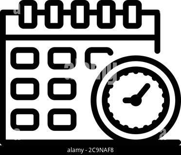 Operating system update calendar icon, outline style Stock Vector