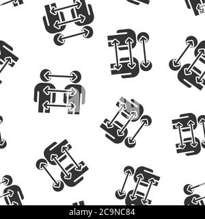 People referral icon in flat style. Business communication vector illustration on white background. Reference teamwork seamless pattern business conce Stock Vector