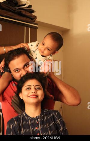 Small Indian Family Stock Photo