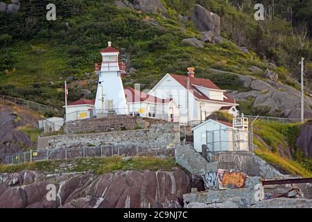 Fort Amherst Lighthouse, St. John's, Newfoundland Stock Photo