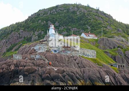 Fort Amherst Lighthouse, St. John's, Newfoundland Stock Photo