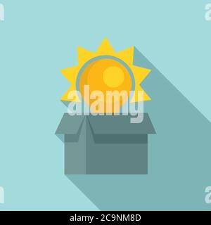 Unboxed idea innovation icon. Flat illustration of unboxed idea innovation vector icon for web design Stock Vector