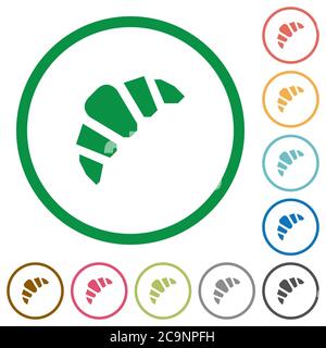 Bakery flat color icons in round outlines on white background Stock Vector