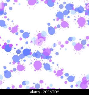 Paint transparent grunge stains vector seamless pattern. Vintage colored ink splatter, spray blots, mud spot elements. Watercolor paint splashes patte Stock Vector