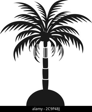 Black and white palm tree silhouette Stock Vector