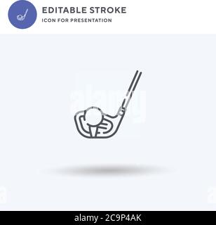 Golf Equipment icon vector, filled flat sign, solid pictogram isolated on white, logo illustration. Golf Equipment icon for presentation. Stock Vector