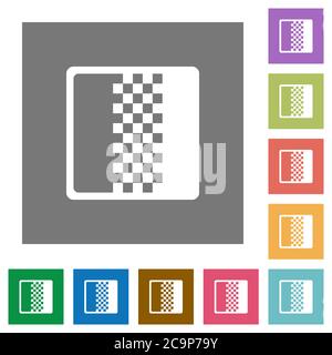 Color gradient flat icons on simple color square backgrounds Stock Vector