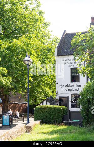 12th century 'Ye Olde Trip To Jerusalem' Inn, Brewhouse Yard, Nottingham, Nottinghamshire, England, United Kingdom Stock Photo